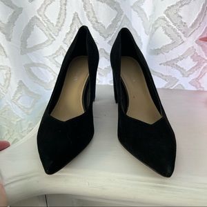 Marc Fisher Suede Point Toe Stacked Heel Pump New 10